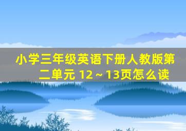 小学三年级英语下册人教版第二单元 12～13页怎么读